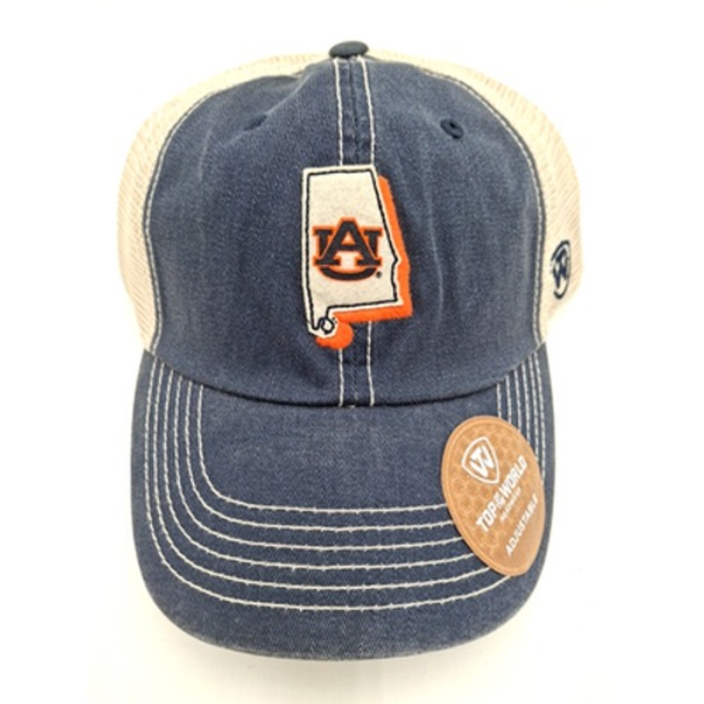 Auburn Tigers TOW United Mesh Adjustable Snapback Slouch Hat Gray Navy New